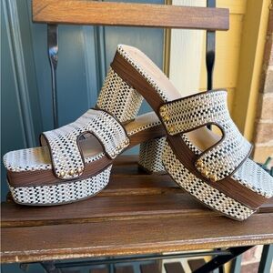 Cato Women's Black and Brown Platform Sandals